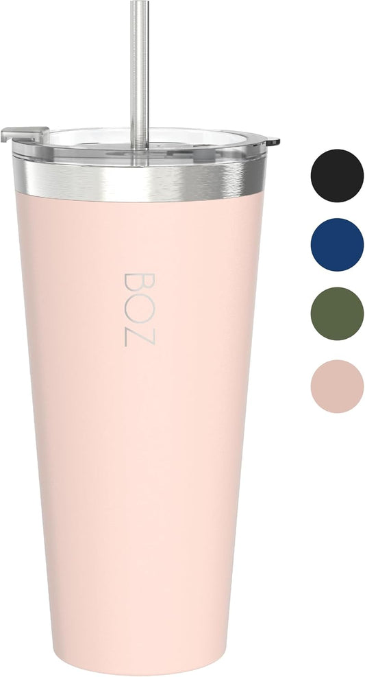 Mug isotherme – avec paille, 650 ml, rose