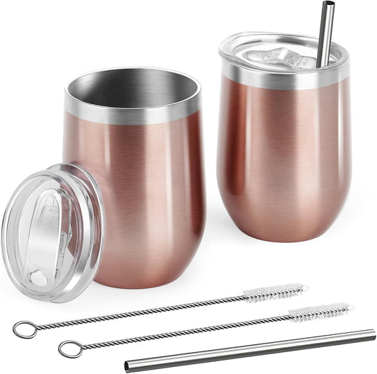 Mug isotherme – réutilisable, résistant à l'eau, en acier inoxydable, isolé, Lot de 2, 350ml
