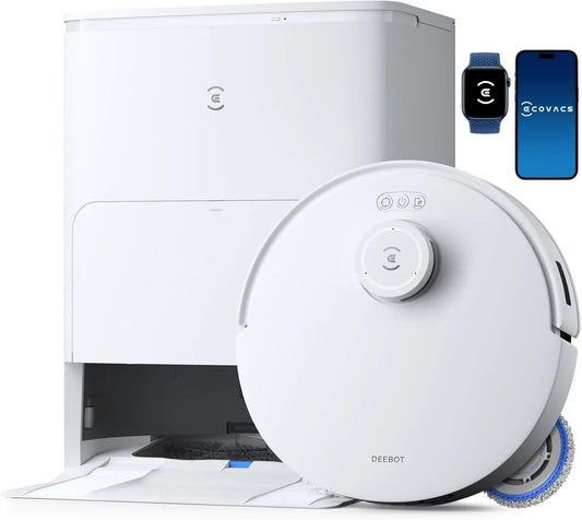 Aspirateur Robot ECOVACS DEEBOT T30S avec Station et Brosse Anti-Enchevêtrement, Aspiration Puissante 11000 Pa, Nettoyage Humide Adaptatif et Serpillières Lavables à 70°C
